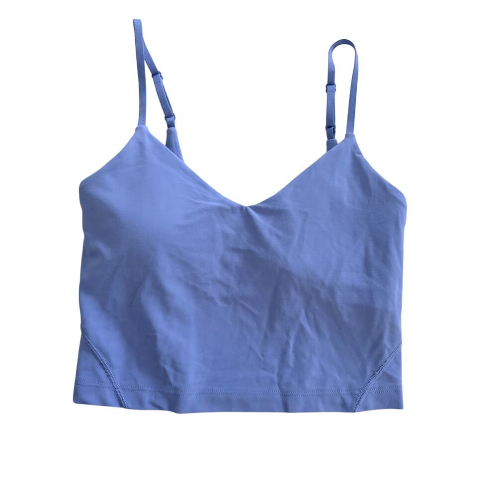 Lululemon Tank Top Womens Size 2 Blue V Neck Cami Adjustable Strap Yoga Crop